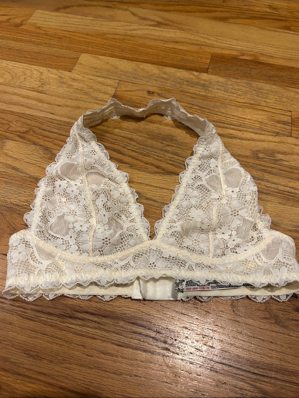Free People Ivory Lace Halter Bralette